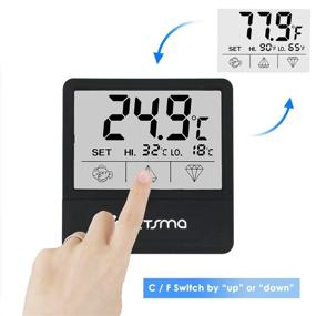 img 2 attached to 🌡️ Digital Touch Screen Aquarium Thermometer with Large LCD Display - Accurate Temperature Sensor for Fish Tanks, Terrariums, Amphibians, Reptiles - Stick-on Feature
