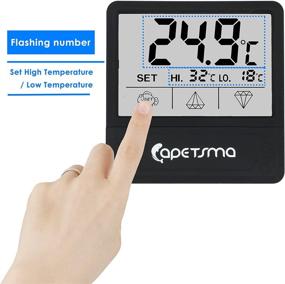 img 1 attached to 🌡️ Digital Touch Screen Aquarium Thermometer with Large LCD Display - Accurate Temperature Sensor for Fish Tanks, Terrariums, Amphibians, Reptiles - Stick-on Feature
