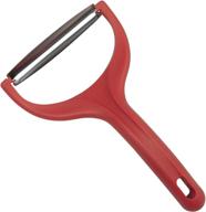 🔪 red 6.25-inch wide food peeler - stainless steel by kuhn rikon logo