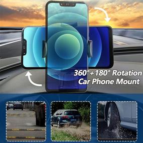 img 1 attached to 360 Degree Rotation Car Phone Mount - Adjustable Clip Holder for Dashboard, Sun Visor, Rearview Mirror - Compatible with 4 to 7 Inch Smartphones