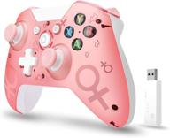 🎮 2020 newest version fuxinya wireless controller - xbox one/windows pc gamepad (pink) with 2.4ghz wireless adapter logo