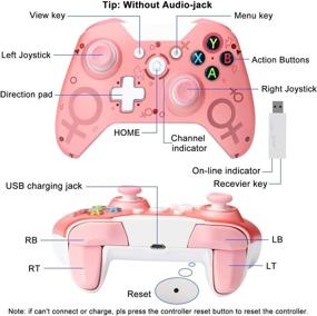 img 3 attached to 🎮 2020 Newest Version FUXINYA Wireless Controller - Xbox One/Windows PC Gamepad (Pink) with 2.4GHZ Wireless Adapter