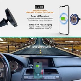 img 2 attached to LEAGLEE Magnetic Wireless Car Charger: Fast Charging Holder for iPhone 12 with Mag-Safe/Magnetic Case Mount & Secure Car Air Vent Clamp