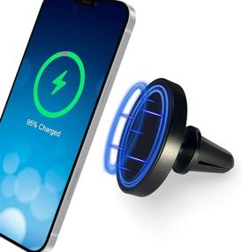 img 4 attached to LEAGLEE Magnetic Wireless Car Charger: Fast Charging Holder for iPhone 12 with Mag-Safe/Magnetic Case Mount & Secure Car Air Vent Clamp