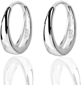 img 2 attached to IminiJewelry Sterling Silver Hoop Earrings for Women Girls Ear Cuff, Small Cartilage Dainty Huggie Mini Hoops Hypoallergenic 7mm