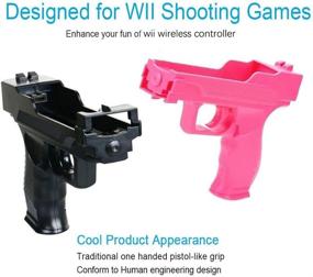 img 2 attached to 🎮 VTone 2-Piece Wii Motion Plus Gun: Enhance Your Wii Gaming Experience (Black and Pink)