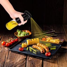 img 3 attached to 🥗 Honbuty Olive Oil Sprayer: Portable 210ml Spray Mister for Cooking, Kitchen, Air Fryer, Salads, Baking, Grilling, Frying - Refillable Dispenser Bottle in Black