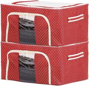 img 4 attached to 📦 Efficiently Organize and Store Clothes and Beddings with F.P.L Foldable Storage Bin Box (Red-2)