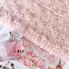 img 2 attached to 🎁 Soft Cozy Vangao Throw Blanket for Girls Bedroom Sofa Couch Chair Bed - Rose Pattern Floral Design, 50x60 inch, in Pale Pink Color - Perfect Gift