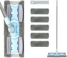 img 4 attached to INNOVSIGN Professional Microfiber Hardwood Floor Mop: Efficient Dry & Wet Cleaning, Adjustable Handle, 5 Reusable Pads, Blue