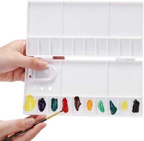 img 4 attached to Watercolor Painting Compartments Thumbhole Painting White