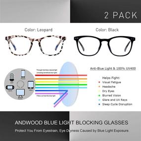 img 1 attached to 👓 ANDWOOD Blue Light Blocking Glasses: Lightweight Small Face Frame for Women, Men, and Teens - Ultimate Blue Light Blocker for Computer Use