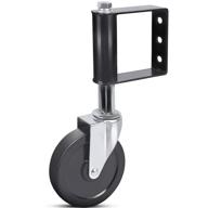 ronlap heavy duty rubber gate caster with universal mount plate, 220 lbs capacity, 4 inches, black, built-in spring load for ageing resistance logo