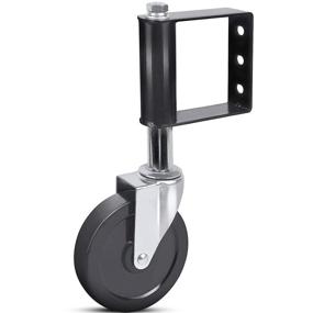 img 4 attached to Ronlap Heavy Duty Rubber Gate Caster with Universal Mount Plate, 220 Lbs Capacity, 4 Inches, Black, Built-in Spring Load for Ageing Resistance