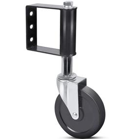 img 3 attached to Ronlap Heavy Duty Rubber Gate Caster with Universal Mount Plate, 220 Lbs Capacity, 4 Inches, Black, Built-in Spring Load for Ageing Resistance