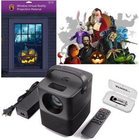 img 4 attached to Reaper Brothers Holiday Digital Decoration Kit: 16 AtmosFX Video Effects for Halloween, Christmas, and More, HD Super Bright Projector, 48” x 72” Holographic Projection Screen