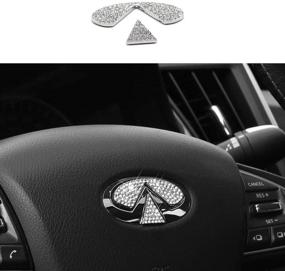 img 4 attached to 💎 Улучшите интерьер вашего Infiniti с помощью наклейки TopDall Steering Wheel Bling Crystal Shiny Diamond Accessory.