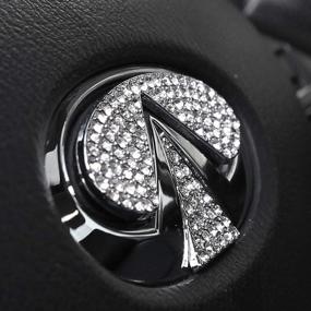 img 1 attached to 💎 Улучшите интерьер вашего Infiniti с помощью наклейки TopDall Steering Wheel Bling Crystal Shiny Diamond Accessory.