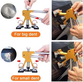 img 2 attached to Ultimate 53pcs Paintless Dent Repair Kit: YOOHE Dent Puller with Slide Hammer, T-Bar, and Adjustable Gold Dent Lifter for Car Hail Damage & Ding Removal