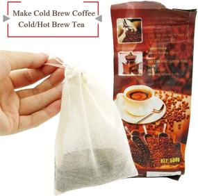 img 2 attached to 🧦 Reusable Cheesecloth Bags for Straining Cold Brew Coffee, Nut Milk, Tea, Juice, 100% Natural Cotton Fine Mesh Filter Bags - X-Small Size (4 Pack)