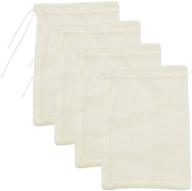 🧦 reusable cheesecloth bags for straining cold brew coffee, nut milk, tea, juice, 100% natural cotton fine mesh filter bags - x-small size (4 pack) logo