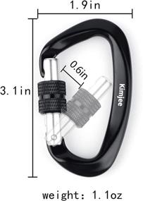 img 3 attached to 🔒 Kimjee 12KN Locking Carabiner D Ring Clips: Heavy Duty Aviation Aluminum Wiregate Clips for Hammocks, Dog Leash & Harness, Camping, Hiking, Keychains, Outdoors: High Quality and Dependable