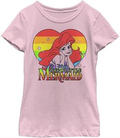 img 1 attached to Детская футболка с коротким рукавом Disney Princess Rainbow Ariel - Волшебная и яркая футболка с принцессами для девочек