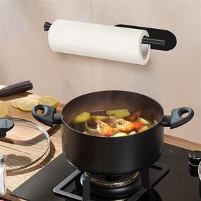 img 3 attached to 🧻 Versatile Paper Towel Holder: Under Cabinet or Wall Mounted - SUS304 Stainless Steel (Black)