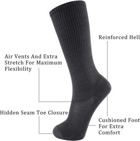 img 3 attached to 🧦 Ultimate Comfort with +MD Bamboo Compression Socks for Men - 6 Pairs, Size 10-13 Grey, Moisture Wicking, 8-15 mmHg