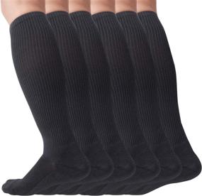 img 4 attached to 🧦 Ultimate Comfort with +MD Bamboo Compression Socks for Men - 6 Pairs, Size 10-13 Grey, Moisture Wicking, 8-15 mmHg