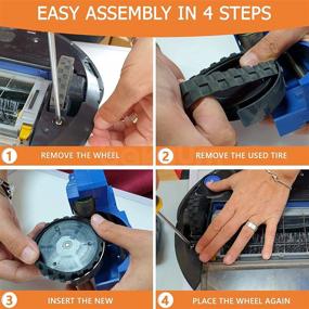 img 2 attached to 🔧 2 Sets of 2 Non-Slip Replacement Tires for IROBOT ROOMBA Series 500, 600, 700, 800 & 900 - High Wear Resistance with Accessories Included