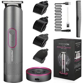img 4 attached to Revolutionize Your Grooming Routine with PRITECH Hair Trimmer for Women - Waterproof Bikini Trimmer, Rechargeable Pubic Hair Clippers and Trimmer in Aurora Gray