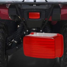 img 2 attached to 🔴 Enhance Safety with NTHREEAUTO Rear Tail Light Lens Red Motorcycle Taillight Cover for Yamaha Grizzly, Kodiak, Bigbear, Bruin, Rhino 450 660