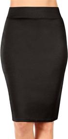 img 4 attached to 👗 Stylish Reg and Plus Size Pencil Skirts for Women - Versatile Below The Knee Length. Suitable for Work, Weekends, Date Nights, and Sexy Office Business Looks - Bodycon Skirts