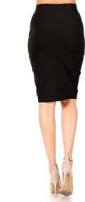 img 2 attached to 👗 Stylish Reg and Plus Size Pencil Skirts for Women - Versatile Below The Knee Length. Suitable for Work, Weekends, Date Nights, and Sexy Office Business Looks - Bodycon Skirts