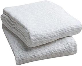 img 4 attached to 🛏️ Beged 100% Cotton Hospital Thermal Blankets - Breathable Open Weave for Comfortable and Warmth - Machine Washable, White