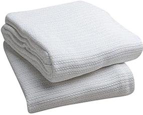 img 2 attached to 🛏️ Beged 100% Cotton Hospital Thermal Blankets - Breathable Open Weave for Comfortable and Warmth - Machine Washable, White