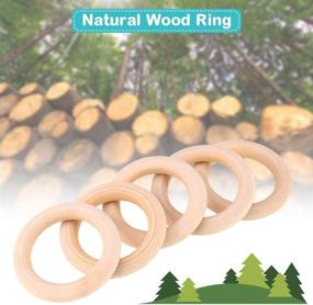 img 1 attached to Versatile 50-Piece Natural Wood Rings: Unfinished Wooden Circles for Crafting & DIY Jewelry Making