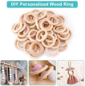 img 3 attached to Versatile 50-Piece Natural Wood Rings: Unfinished Wooden Circles for Crafting & DIY Jewelry Making