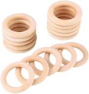 versatile 50-piece natural wood rings: unfinished wooden circles for crafting & diy jewelry making logo