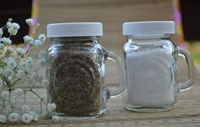 img 3 attached to Classic Clear Salt and Pepper Shakers: Golden Harvest Ball Mason Jar Glass, Pack of 2