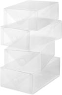 📦 set of 4 whitmor clear vue women's shoe boxes in white - 4 count logo