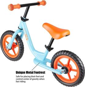 img 2 attached to 🚲 Albott Kids Balance Bike - Toddler Bike with Footrest, Lightweight Design, Adjustable Seat & Handlebar Height, 12 Inch Inflation-Free EVA Tires, Training Bike for Child Age 18 Months 2 3 4 5