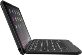 img 1 attached to 🔑 ZAGG Folio Case with Bluetooth Keyboard - iPad mini 4 (Black) | Hinged Design for Ultimate Convenience