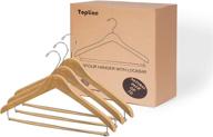 👔 enhance your closet organization with topline classic wood contoured suit hanger - natural finish (6 pack) логотип