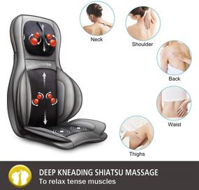 img 2 attached to 🤗 Enhanced Comfort Shiatsu Neck & Back Massager – Advanced 2D/3D Kneading Full Back Massager with Soothing Heat & Adjustable Compression, Massage Chair Pad for Shoulder, Neck, Back, Waist, and Hips, Promotes Full Body Relaxation