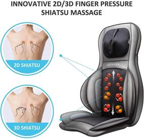 img 3 attached to 🤗 Enhanced Comfort Shiatsu Neck & Back Massager – Advanced 2D/3D Kneading Full Back Massager with Soothing Heat & Adjustable Compression, Massage Chair Pad for Shoulder, Neck, Back, Waist, and Hips, Promotes Full Body Relaxation