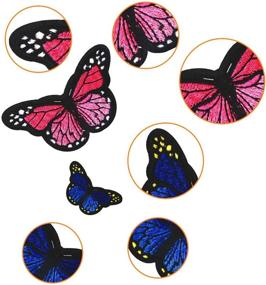 img 2 attached to Set of 20 Butterfly Iron-on Patches - Small and Large Sizes - Embroidered Sew Applique Repairs