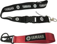 ewein 1pc black lanyard 1pc wristlet keychain key ring embroidered logo motorcycle superbike motorrad motorsport scooter car suv truck house keys chain office id biker accessories works with yamaha logo