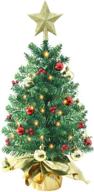 liecho 24 inch tabletop mini christmas tree: battery operated xmas tree with hanging ornaments - best diy gold decorations логотип